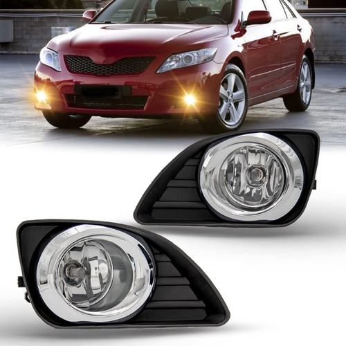 Fog Lights Fog Lamps Assembly For 2010 2011 Toyota Camry With H11 12V 55W Halogen Bulbs Included Switch And Wiring Kit(Clear Lens)