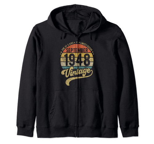 Reto 73rd Birthday, 73 years old Born in September 1948 Zip Hoodie