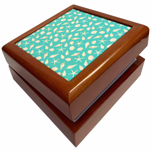 Lots of Shells beach theme art, Jewelry Box jb-130675-1
