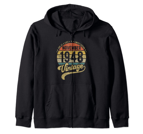 Reto 73rd Birthday, 73 years old Born in November 1948 Zip Hoodie