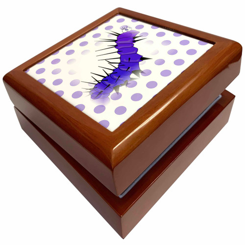 Print of Purple Caterpillar On Violet Dots, Jewelry Box jb-205167-1
