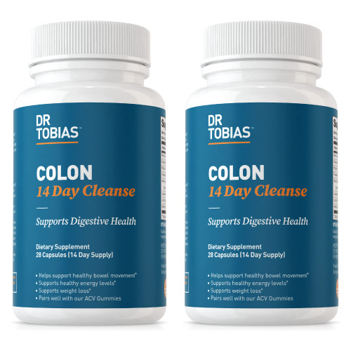 Colon 14 Day Cleanse, Advanced Gut Cleanse Detox for Women & Men with Cascara Sagrada, Psyllium Husk & Senna Leaf, Non-GMO Colon Cleanse, 2 Bottles of 28 Capsules (1-2 Daily)