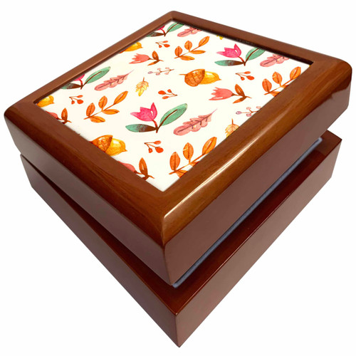 Bright Autumn Leaves and Acorns, Jewelry Box jb-224832-1