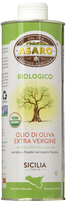Organic Extra Virgin Olive Oil - 25.36 Fluid Ounce Can - From Sicily, Italy - Cold-Pressed & Handpicked - 100% Extra Virgin Olive Oil (EVOO) - Organic, Non-GMO, Vegan - Fresh, Bright Flavors