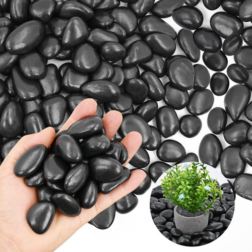 20Ib Black River Rock- Decorative Pebbles for Plants - River Rocks for Outdoor Landscaping- 0.3"-0.8" inch High Polished Stones for Aquarium, Terrarium,Vases, Home Decor 20Ib Black River Rock- Decorative Pebbles for Plants - River Rocks for Outdoor Landscaping- 0.3"-0.8" inch High Polished Stones for Aquarium, Terrarium,Vases, Home Decor