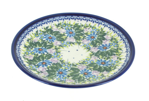 Blue Rose Polish Pottery Lavender Meadow Dessert Plate