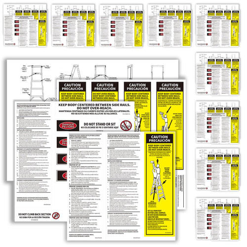 Step Ladder Safety Label Extension Ladder Stickers Replacement Label Kit Compatible with Ladder Inspection Stickers for Werner Fiberglass Extension Ladders (Pack of 10 Sets)