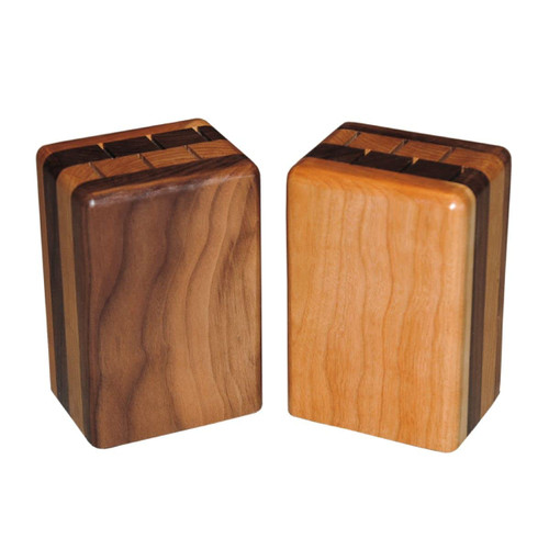 Walnut Steak Knife Block with Six Slots, Cherry and Walnut