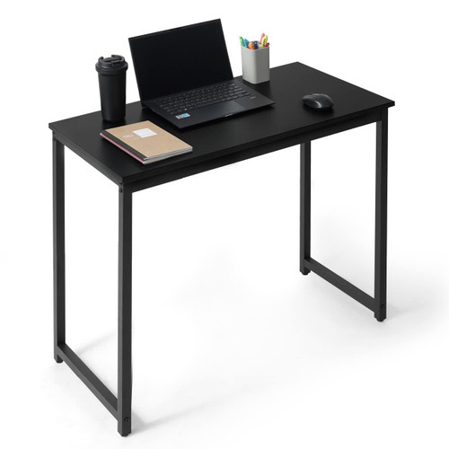 32 Inch Computer Desk, Home Office Desk, Modern Work Desk, Writing Desk for Small Space, Simple Desk for Home Use & Office, PC Table, Gaming Desk, Space-Saving Workstation, Black