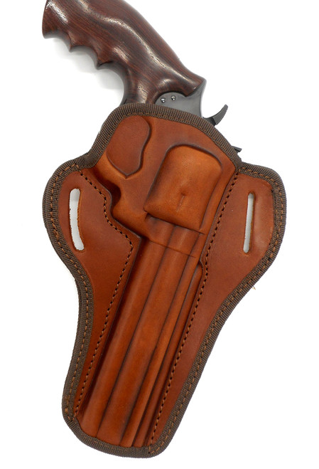 CEBECI ARMS Brown Leather Open Top Right Hand Belt Holster for Taurus Model 44 Revolver, 6.5" Barrel