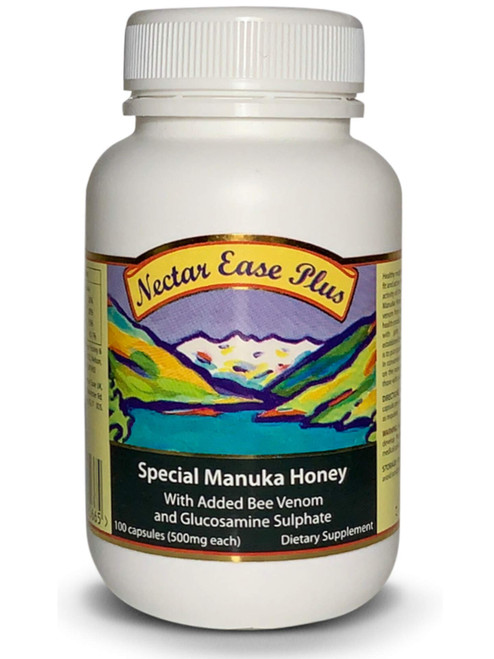 Nectar Ease Plus Capsules, with Added Bee Venom, Genuine New Zealand Manuka Honey, non-GMO - Nelson Honey