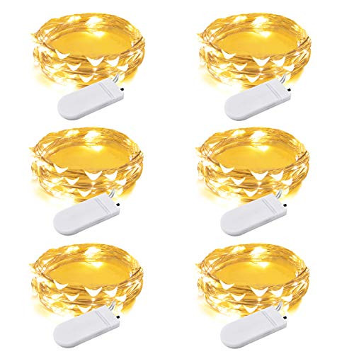 HEDORANCE Fairy String Lights, LED Starry String Lights Battery Operated, 6.5ft 20 LED Silver Copper Wire Mini LED String Lights for Bedroom Wedding Holiday Decoration(Warm White, 6 Pack) HEDORANCE Fairy String Lights, LED Starry String Lights Battery Operated, 6.5ft 20 LED Silver Copper Wire Mini LED String Lights for Bedroom Wedding Holiday Decoration(Warm White, 6 Pack)