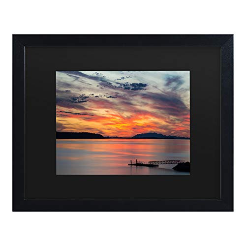 Trademark Fine Art Sunset Pier by Pierre Leclerc, Matte, Black Frame 11x14, Black, Black Trademark Fine Art Sunset Pier by Pierre Leclerc, Matte, Black Frame 11x14, Black, Black