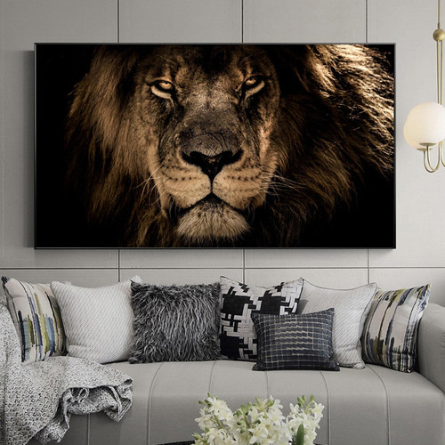 Poster Wall Art Canvas Painting Abstract Black Gold Lion Animal Posters and Prints Wall Pictures for Living Room Home Decor 50x70cm(20x28in) Unframed Poster Wall Art Canvas Painting Abstract Black Gold Lion Animal Posters and Prints Wall Pictures for Living Room Home Decor 50x70cm(20x28in) Unframed