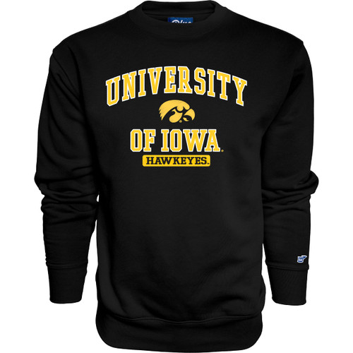 Men's Iowa Hawkeyes Crewneck Sweatshirt Twill Applique Team Color, Team Color, Medium Men's Iowa Hawkeyes Crewneck Sweatshirt Twill Applique Team Color, Team Color, Medium
