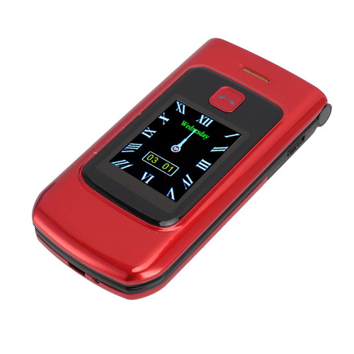 Flip Cell Phone for Seniors, Big Button Clear Loud Sound 4800mAh Battery Dual Screen Unlocked Cell Phone, Dual Card Dual Standby 2G Mobile Phone, Ideal Gifts for Elderly (Red)