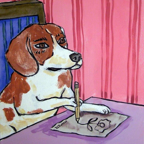 beagle tile - beagle art - Beagle Artist Dog Art coaster tile - beagle gifts - coaster beagle tile - beagle art - Beagle Artist Dog Art coaster tile - beagle gifts - coaster