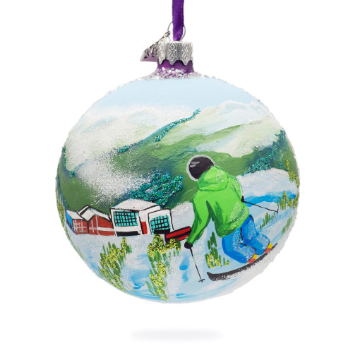 Whistler Blackcomb Ski Resort, Canada Glass Ball Christmas Ornament 4 Inches Whistler Blackcomb Ski Resort, Canada Glass Ball Christmas Ornament 4 Inches