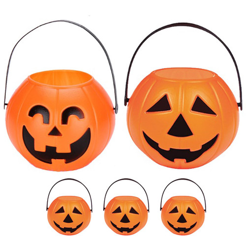 Halloween Pumpkin Bucket Trick or Treat Candy Bucket Pumpkin Candy Bucket Halloween Pumpkin Decorations (2 Styles Random)