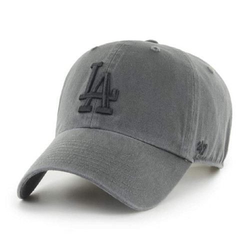 MLB Dark Gray Clean Up Adjustable Hat, Adult One Size Fits All (Los Angeles Dodgers Charcoal)