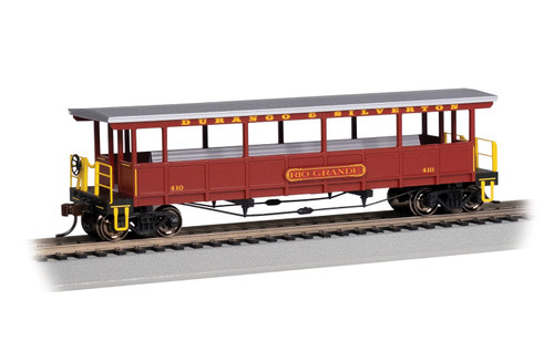 Trains - Open-Sided Excursion CAR with Seats - Durango & Silverton #410 - RED - HO Scale