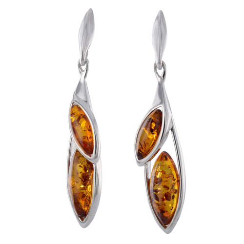 Amber Earrings - Baltic Honey Amber Dangling Earrings "Aurora" - Sterling Silver Jewelry Collection Amber Earrings - Baltic Honey Amber Dangling Earrings "Aurora" - Sterling Silver Jewelry Collection