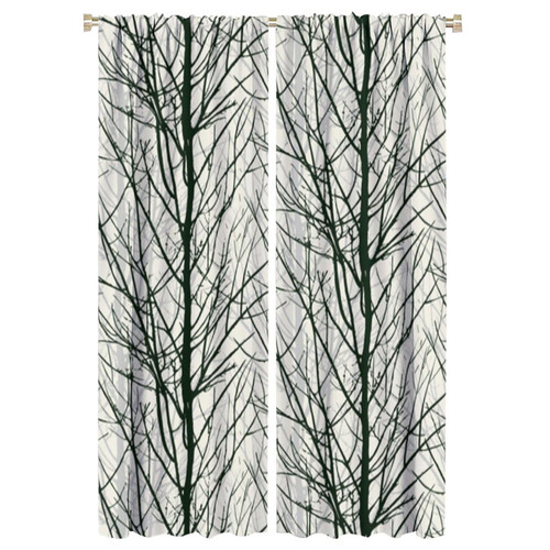 Tree Branch Curtains Rustic Vintage Forest Branch Blackout Print Rod Pocket Window Drapes for Bedroom Living Room 42x63in