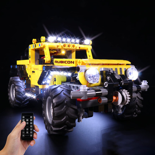LED Light Kit for Lego Jeep Wrangler 42122, Compatible with Lego 42122, Lighting Your Toy for Jeep Wrangler - Without Model (Remote Control Version)