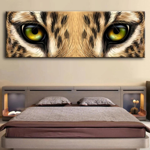 Wild Animal Lion Tiger Eye Gaze Painting on Canvas Wall Art Posters Prints Wall Pictures for Living Room Home Wall Decor 55x165cm(22x65in) No frame