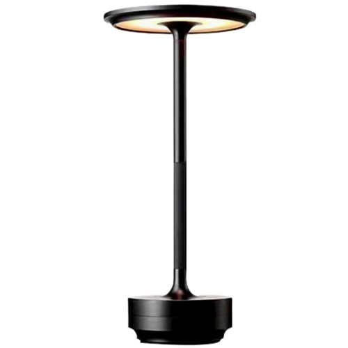 Battery Operated Table Lamp, Cordless Desk Lamp Dimmable Bedside Night Light with Touch Control and USB Charging Port for Bedroom, Living Room, Office and Kids Room (Black)