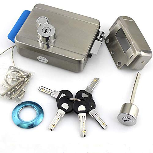 HongTie Electric Electronic Door Lock Stainless Steel DC 12V E-Lock Security Anti-Theft Locks for Doorbell Intercom Access Control Security System