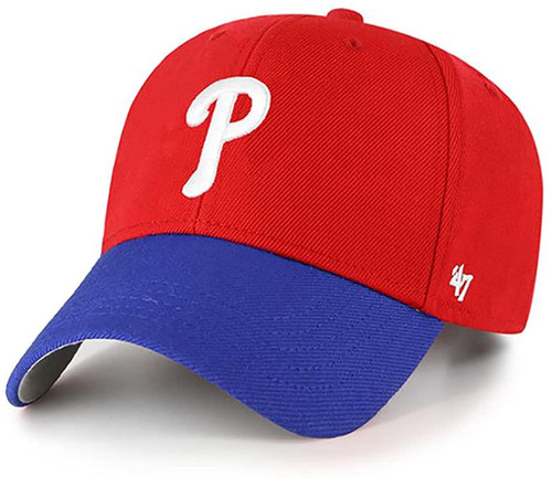MLB Team Color Two Tone Franchise Fitted Hat, Unisex Adult (XX-Large, Philadelphia Phillies Red Blue)