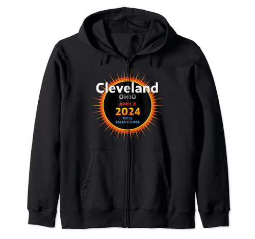 Cleveland Ohio OH Total Solar Eclipse 2024 : 2 :: Zip Hoodie