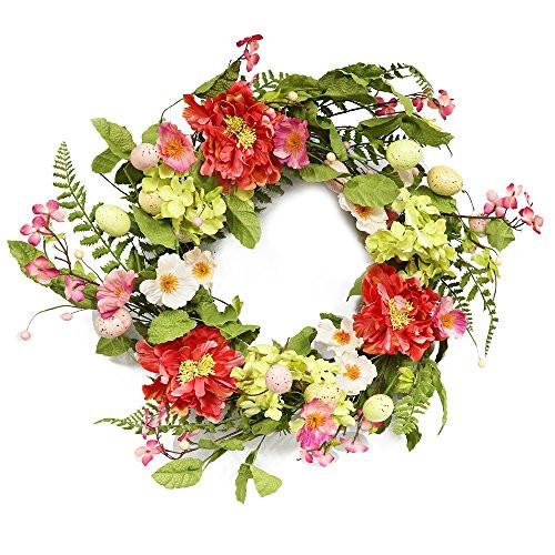 Puleo International 20-inch Artificial Easter Wreath Potted Plant