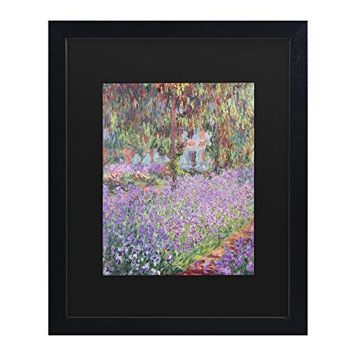 Trademark Fine Art The Artist's Garden at Giverny by Claude Monet, Black Frame 11x14 11 X 14