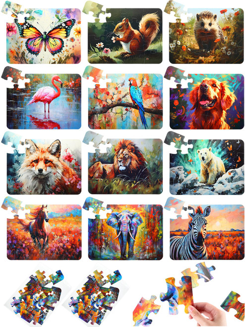 24 Pack 16 Pcs Large Piece Puzzles Seniors Dementia Alzheimers Animal Theme Products Activities Memory Cognitive Games Easy Jigsaw Puzzles for Elderly Seniors Adults Dementia Activities 24 Pack 16 Pcs Large Piece Puzzles Seniors Dementia Alzheimers Animal Theme Products Activities Memory Cognitive Games Easy Jigsaw Puzzles for Elderly Seniors Adults Dementia Activities