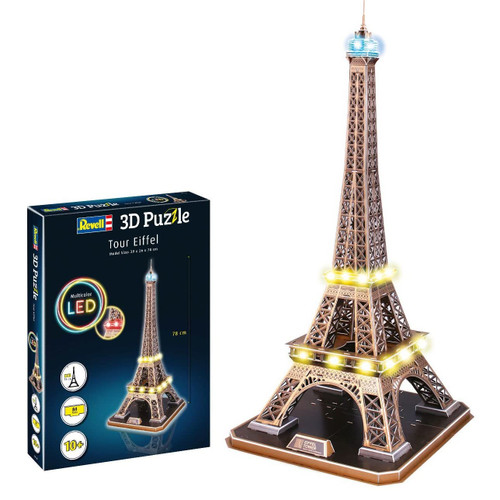 Eiffel Tower LED Light Up Large 3D Puzzles for Adults and Kids Ages 10 Years and up Arts Crafts Building - 84 Pieces