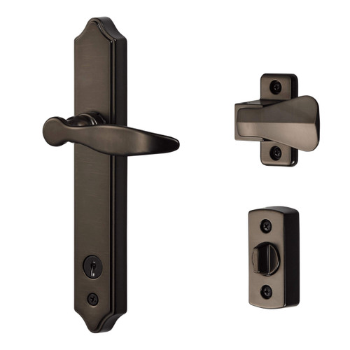 ML Lever Set with Keyed Deadbolt, Oil Rubbed Bronze (2 Posts)