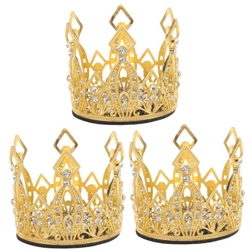 3pcs Crown Accessories Crown Mini Crown Small Mini Crown Helmet Attachments Helmet Decor Helmet Crown Decor Iron Multicolor Decorations