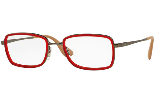 RX6336-2856 Eyeglasses Red Gunmetal Frame 53mm w/Clear Demo Lens