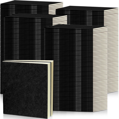 300 Pack Mini Notebooks Bulk Small Notepad Unlined Journals Pocket Blank Sketchbooks Kids Students Gifts Back to School Supplies 4 x 4 Inch 24 Sheets(Black)