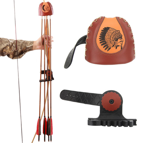 Leather Arrow Quiver, Archery Quiver, Quiver for Arrow Leather, Archery Compound Bow Quiver for Hunting with Quick Release, Quick Release System, Storing 4 Arrows, Arrow Quiver Holder