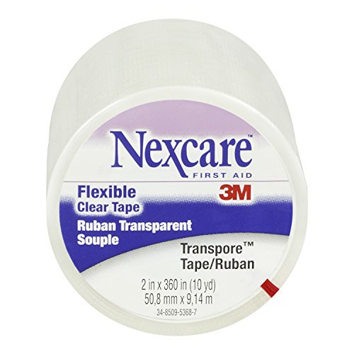 Nexcare Transpore Clear 2-Inch Wide First Aid Tape, 10-Yard Roll (Pack of 4)