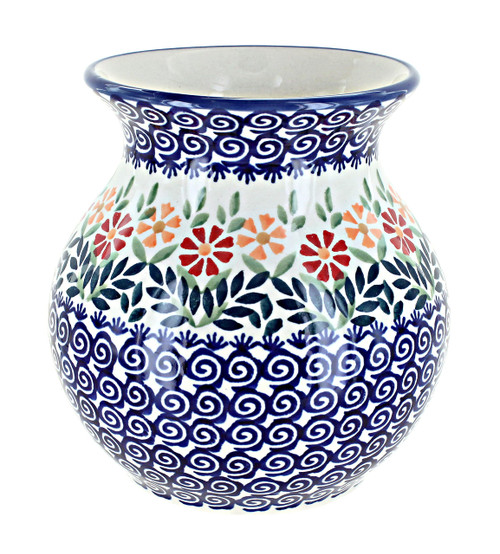 Blue Rose Polish Pottery Garden Bouquet Vase