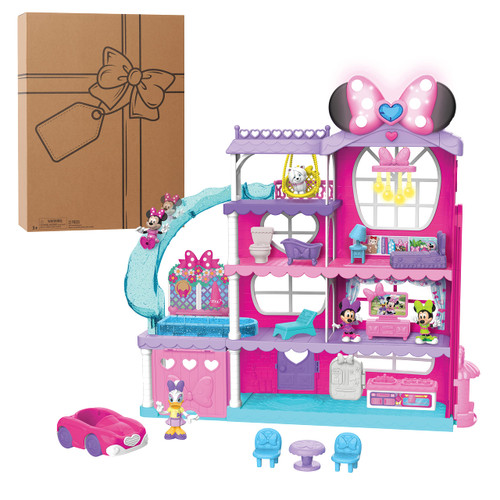 Disney Junior Minnie Mouse 22-inch Ultimate Mansion, 23-piece Toy Figures and Playset, Officially Licensed Kids Toys for Ages 3 Up, Amazon Exclusive