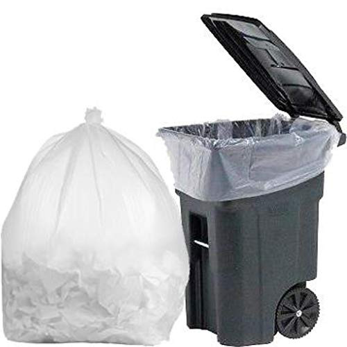 PlasticMill 95 Gallon, Clear, 1.5 Mil, 61x68, 30 Bags/Case, Garbage Bags/Trash Can Liners.