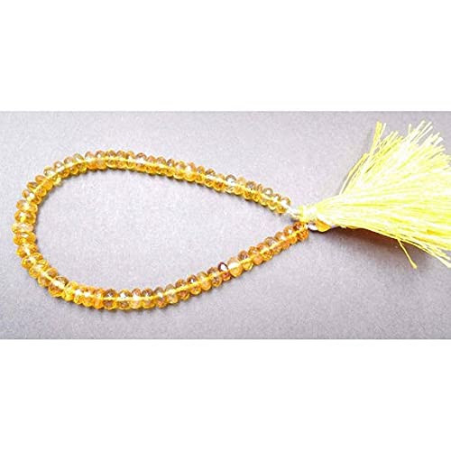 Rondelle Beads 6.5 Mm Citrine Quartz Natural Gemstone Faceted 8" Strand rondelle Beads,Beads,rondelle, Faceted Beads, rondelle Bead,