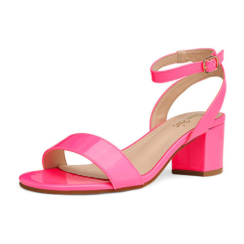 Women's Neon Pink Pu Open Toe Ankle Strap Low Block Chunky Heels Sandals Party Dress Pumps Shoes Size 8 M US Carnival Women's Neon Pink Pu Open Toe Ankle Strap Low Block Chunky Heels Sandals Party Dress Pumps Shoes Size 8 M US Carnival