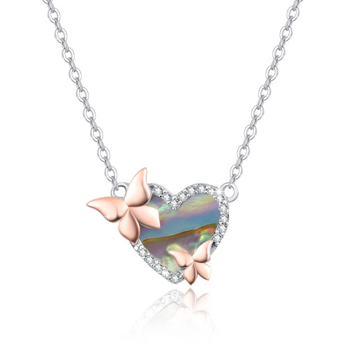 Butterfly Abalone Shell Necklace for Women Girls 925 Sterling Silver Dainty Heart Butterflies Pendant Necklaces Jewelry Mother's Day Birthday Gifts for Mom Daughter Girlfriend Butterfly Abalone Shell Necklace for Women Girls 925 Sterling Silver Dainty Heart Butterflies Pendant Necklaces Jewelry Mother's Day Birthday Gifts for Mom Daughter Girlfriend