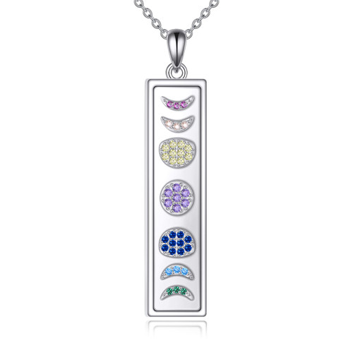 925 Sterling Silver Moon Phase Necklace Cute Chakra Necklace Chakra Jewelry For Women Birthday Gift 925 Sterling Silver Moon Phase Necklace Cute Chakra Necklace Chakra Jewelry For Women Birthday Gift